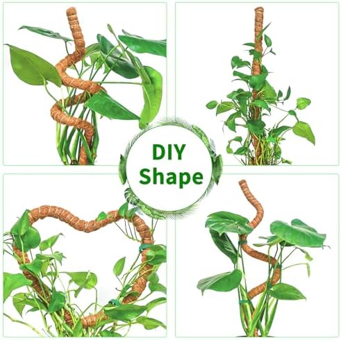 3 Pack Moss Pole, 35.4-Inch Moss Poles for Plants Monstera,Bendable Plant Support Stakes for Climbing Plants Indoor, Garden Trellis Plant Stick for Potted Plants, Pothos Philodendron