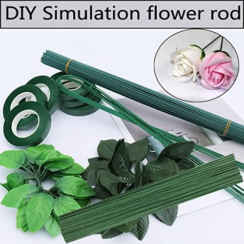 2 Gauge Dark Green Floral Stem Wire 50 PCS DIY Bouquet Stem Wreath Making