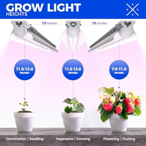 Barrina T8 2FT Growing Light, Full Spectrum Indoor Plant Light, 4 Packs