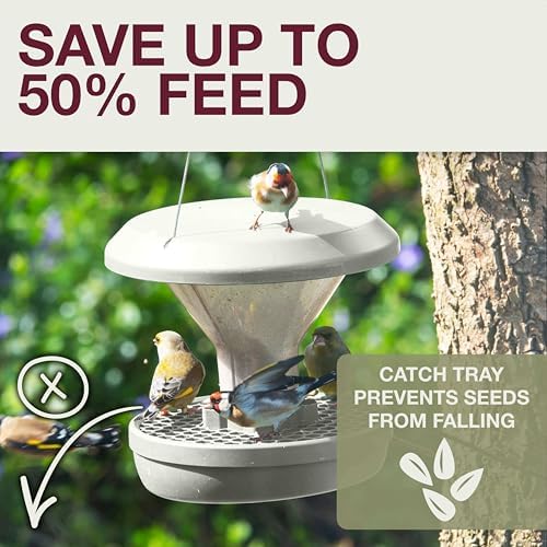SWISSINNO Hanging Bird Feeder - Smart Birds with Seed Catcher Tray No Mess