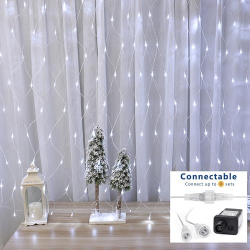 Joomer Christmas Net Lights - 11FT x 4.5FT 300LED Plug-in Mesh Light-White