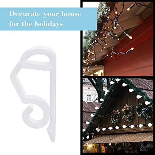 Marsui 300 Pieces Christmas Light Clips Outdoor Gutter Hooks,White
