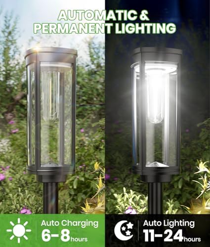 BITPOTT Solar Landscape Lights, 6 Pack, Cool White, IP65