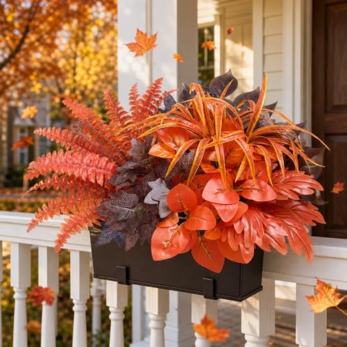 Fall Artificial Plants Faux Greenery for Outdoor Porch Planter Decoration