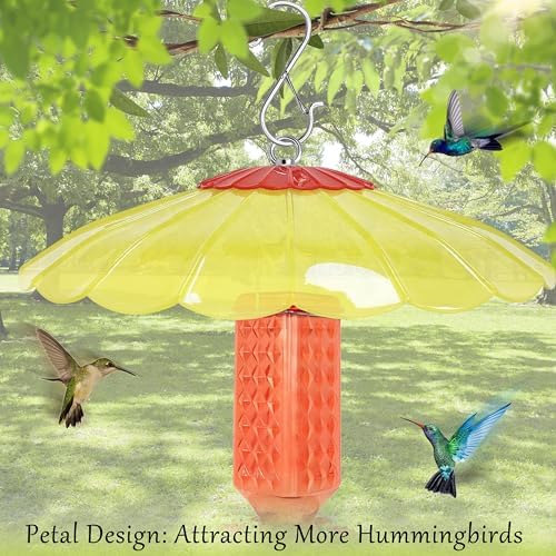 13.5-Inch Hummingbird Feeder Shade Dome Cover,Bird Feeder Rain Cover & Squirrel Shield, Weather Guard with Hanging Bird Feeders ,Squirrel Proof for Shepherd's Hook Outdoors(Clear Yellow)2 Pack