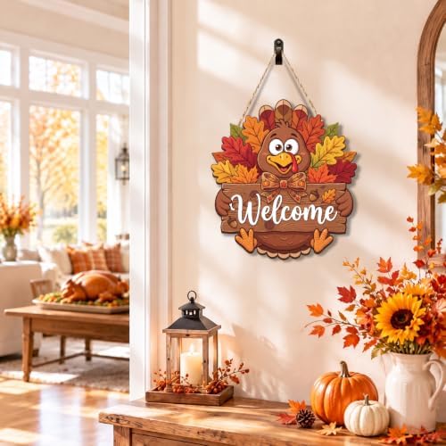 Thanksgiving decorations For Home Turkey Front Door Decor Welcome Wall Sign