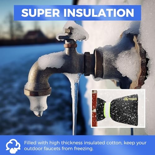 4 Pack Outdoor Faucet Covers for Winter Freeze Protection Hose Bib Covers for Winter, Water Spigot Cover Winter Insulated 8.3" x 5.9" Pipe Wrap Insulation Cover Socks Outside Faucet Freeze Protector
