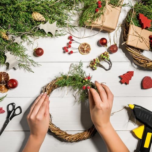 4 Pcs 8 Inch Natural Grapevine Wreaths, Hand-Woven Vine Branch Wreath, Rattan Wreath for DIY Crafts, Christmas Decorations, Home & Event Styling Party Wedding Decor