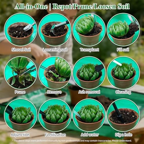 Gute 30Pcs Mini Succulent Tools Set,Plant Care Kit w/Repotting Mat