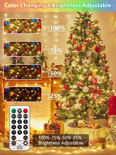 100 LED 33FT Connectable Color Changing Christmas Light with Remote Timer