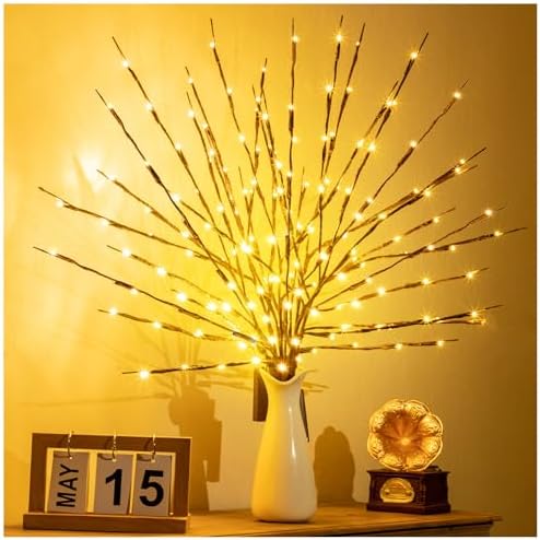 3Pack 30"Twig Lights, USB Plug in Branches Lights, 60 Led Bulbs, Warm White