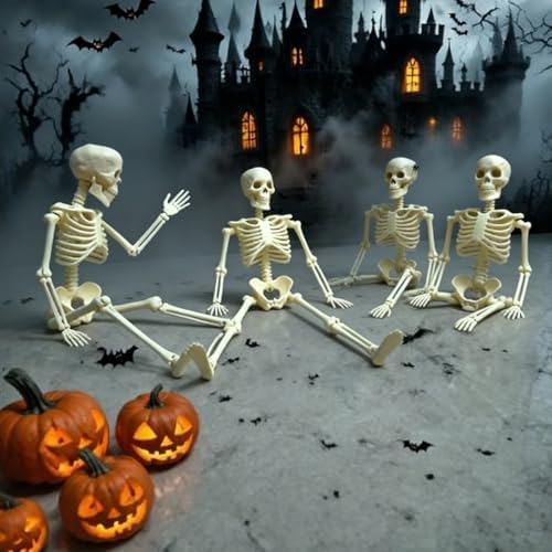 Mini Skeletons 20 Pcs Figurines Halloween Plastic Toy Bulk