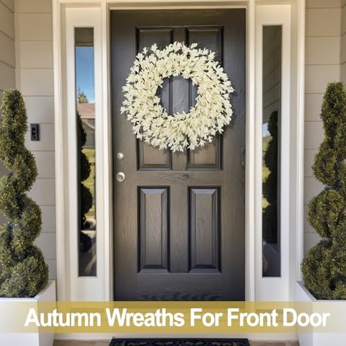 26 Inch Realistic Full Fall Wreaths for Front Door Outside Autumn Wreath