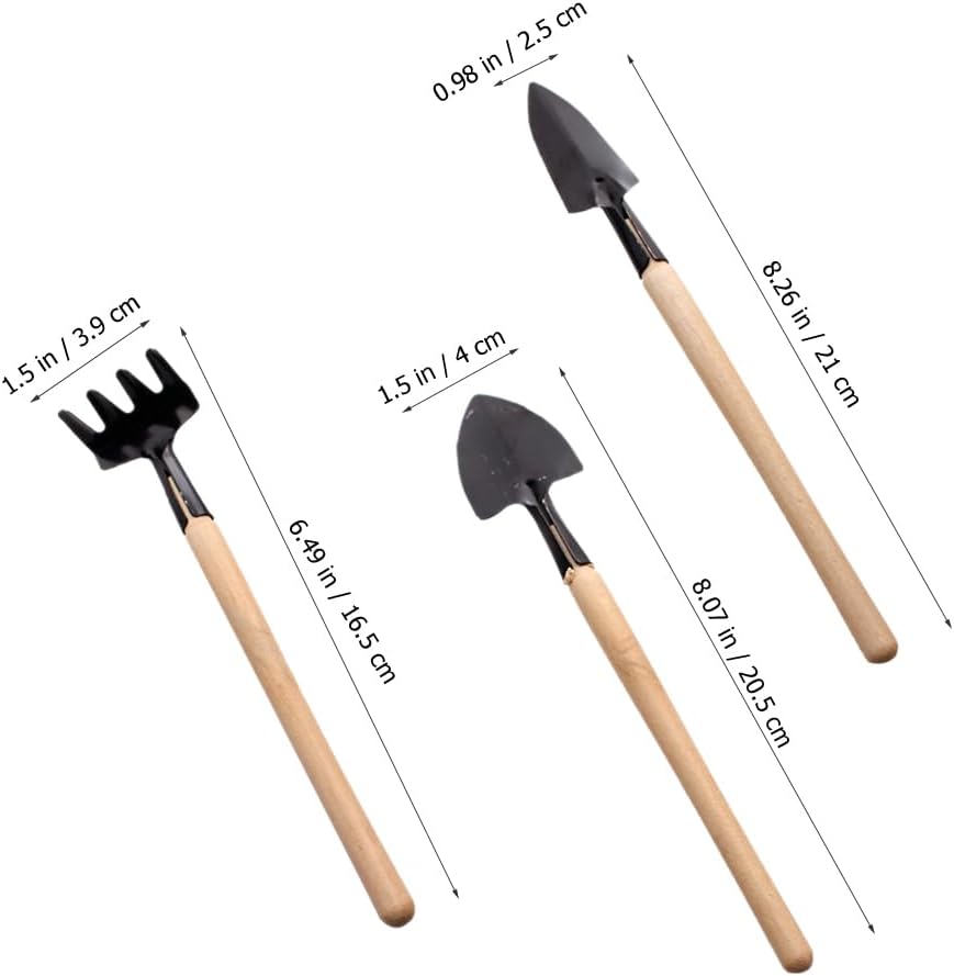 GANAZONO 8 Sets Mini Gardening Tools Portable Garden Hand Tools Set Miniature Gardening Rake Trowel and Shovel for