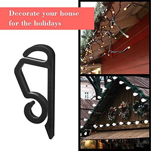 Marsui 400 Pieces Christmas Light Clips Outdoor Gutter Hooks,Black