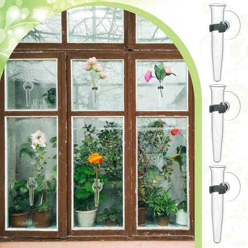 10 Pcs Window Propagation Stations Plant Propagation Tubes with Suction Cups Window Floral Water Tubes Easy to Install Clear Wall Hanging Terrarium Gifts for Plant Flower Lovers