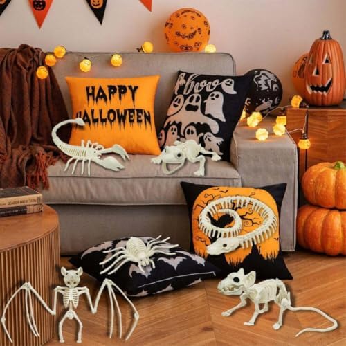 CAMIRUS 6Pack Animal Halloween Skeletons, Realistic Animal Skeleton