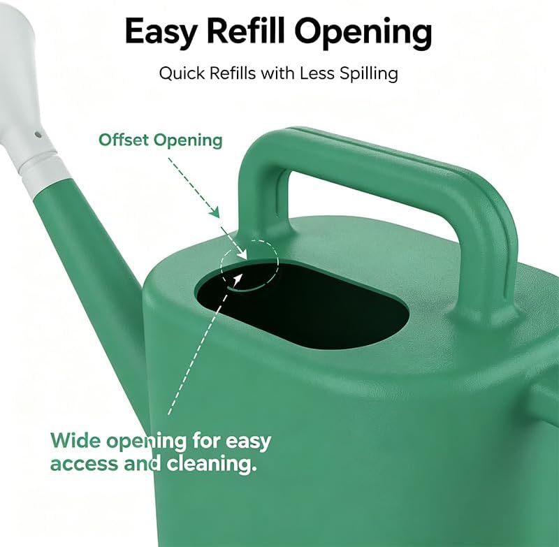 Watering Can Outdoor, 2 Gallon Large Capacity Watering Can, Green Garden Watering Can with Long Spout for Outdoor