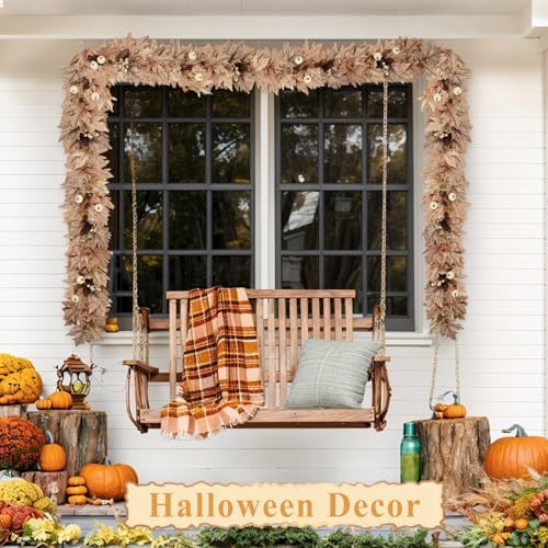 6 FT Lighted Fall Garland with Lights Autumn Automatic ON/Off Timer