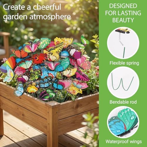 30PCS Butterfly Decor Outdoor Butterfly Garden Stakes for Garden Decor