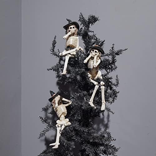 Newman House Studio Halloween-Décorations No-Evil-Skeleton-Figurines