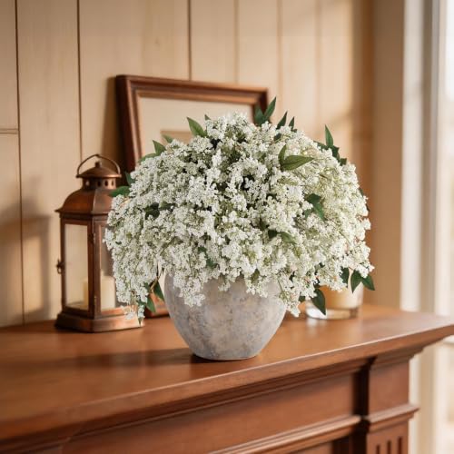 3 Pcs Artificial Berry Stem 36" Realistic Flowers Picks Branches Faux Stem Spray DIY for Holiday Seasonal Farmhouse Mantel DIY Home Decorations (White Green)