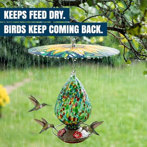 MEKKAPRO Bird Feeder Baffle & Rain Guard, 32cm Weatherproof, Yellow