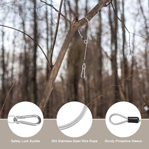 M METERXITY 2-Pack Bird Feeder Hanger with Snap Clip 200cm/79in, Clear