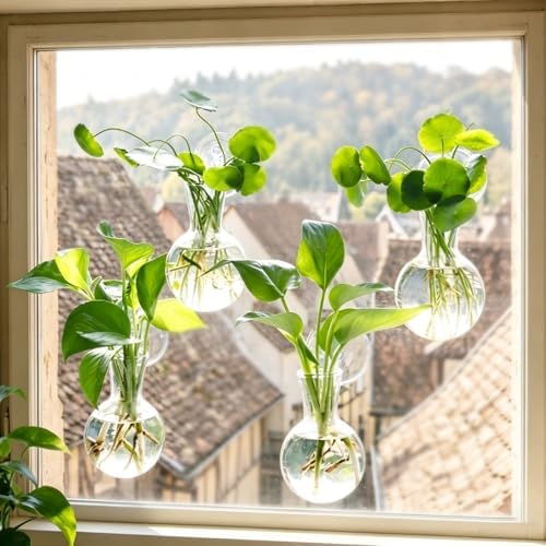 8 Pack Window Propagation Stations, Plastic Plant Terrarium Vases