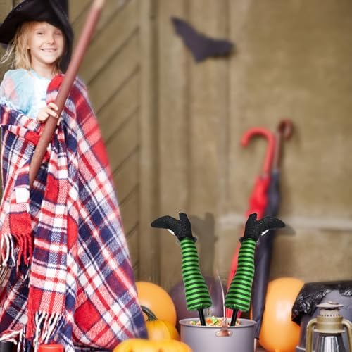 Halloween Witch Legs Yard Stakes Halloween Decorations, 2 Pack Wicked Witch Legs, Funny Upside Down Witches Legs Decorations, for Front Yard, Lawn & Garden, Style-D
