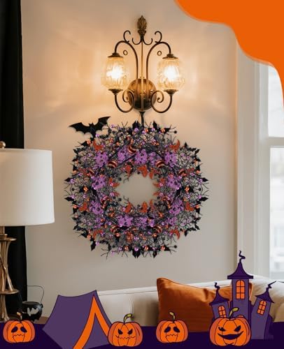 6Pcs Halloween Glitter Berry Picks, Decor Branch Stems for Vase Tabletop Party Decor