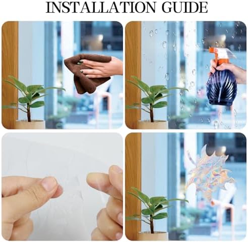 78PCS Leaf Reusable Window Decals Window Clings Anti Collision Window Decals to Save Birds from Window Collisions Non Adhesive Prismatic Vinyl Window Clings Rainbow Stickers