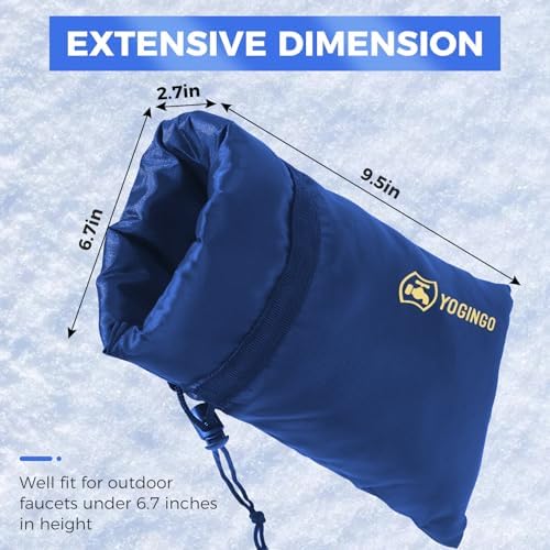 Outdoor Faucet Covers for Freeze Protection, 2 Pack 6.7" x 9.5" Blue Hose Bib Insulated Socks, Water Spigot Winter Protector