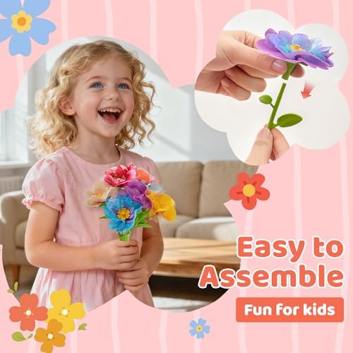 180 Piece Fabric Flower Refill Kit for DIY Bouquets and Flower Maker
