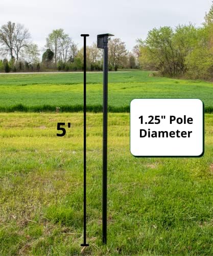 Squirrel Stopper Universal Mounting Pole Kit - Heavy Duty Bird House or Bird Feeder Pole for Outdoors, Galvanized Steel, Threaded Joints, 30 lb Capacity, Auger Base