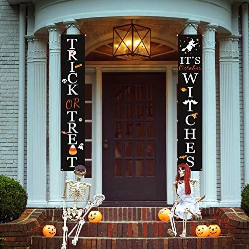 DAZONGE Halloween Porch Banners for Hanging Decorations Indoor Outdoor