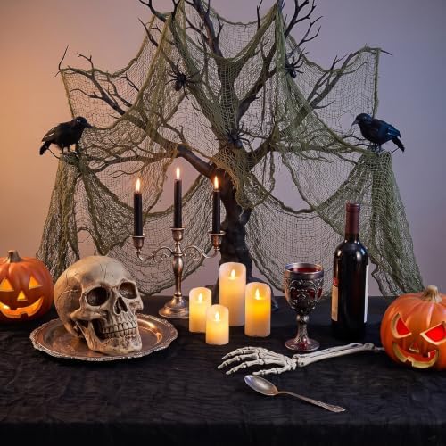 Halloween Creepy Cloth Giant (80 x 400 in.) Scary Gauze Cloth Spooky Halloween Decorations Party Supplies Decor Outdoor Yard Home Wall Haunted House Doorways Patio Garden Green
