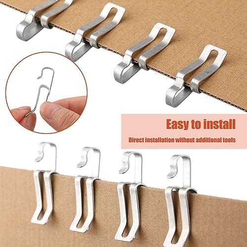 Zonon 100 Pcs Christmas Light Clips Metal Gutter Hooks for Outdoor Xmas Hangers for Shingles Roof Seasonal Lighting Gutter Clips Hanging Festival Xmas Outside Decoration