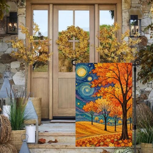 Fall Garden Yard Flag 12x18 Inch Double Sided Outside Porch Decor