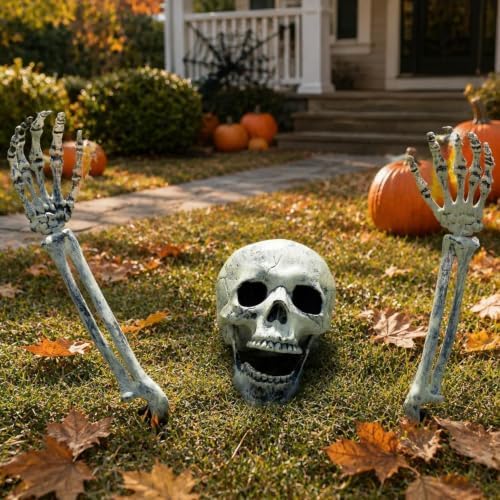3 Pack Halloween Decor Outdoor Skeleton Stakes for Yard,Lawn,Graveyard