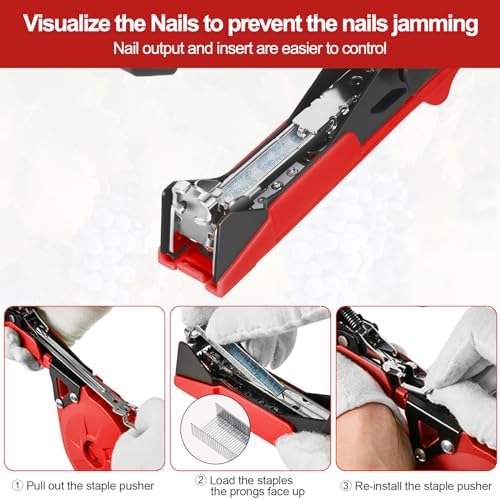 Upgraded Plant Tying Machine Gun to Tie Up Vine Tomatoes and Grapes Quickly Garden Tape Tool for Gardeners Farmers with SK5 Blade Replacement Garden Tapes and Staples