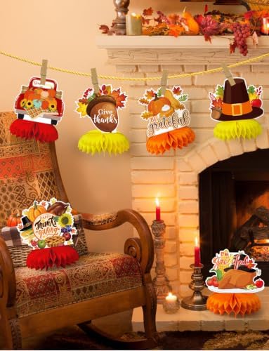 Thanksgiving Table Decorations, Fall Harvest Honeycomb Centerpieces