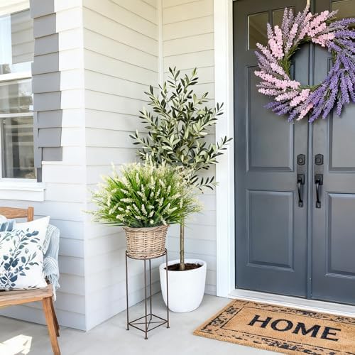 Ammyoo 24 Pcs Artificial Fake Plants UV Resistant for Outdoor Decoration