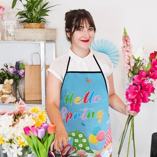 Funny Seasonal Holiday Apron, Adjustable Kitchen Cooking Apron for Women Men BBQ Baking Gardening Party Supplies
