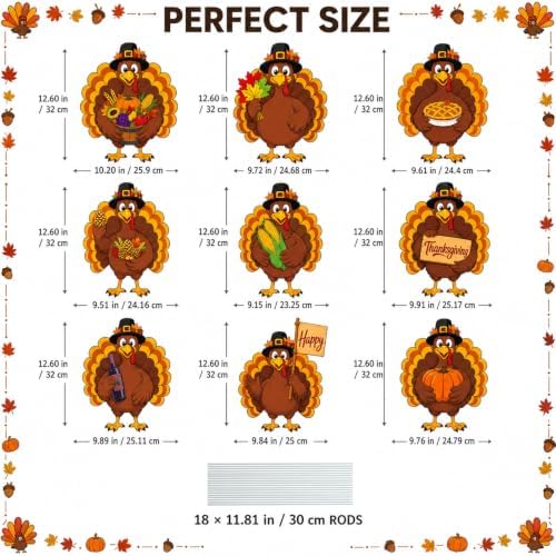 Turkey Yard Decorations Outdoor, Fall Harvest Yard Signs with Stakes Decor