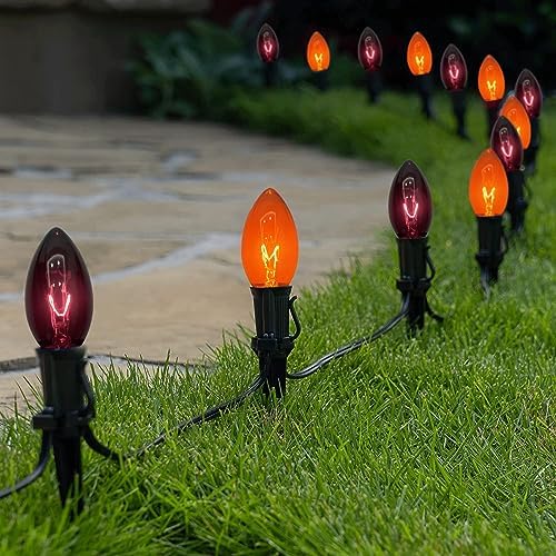 Halloween Pathway Lights with 10 C9 Incandescent Glass Bulbs