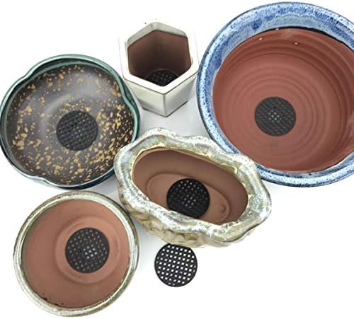 E-outstanding 30-Pack Round Flowerpot Mesh Pad Breathable Leakproof Bottom Grid Mat with Drainage Hole Bonsai Durable Protection 5.5cm Diameter
