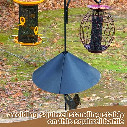 Tanlade 2 Pack Squirrel Baffle Guard Black Plastic Wide Wrap Around Guard Stopper Keep Squirrels Off Bird Feeder Baffle for Bird Feeder Pole Outside Shepherd Hooks(16 Inch)