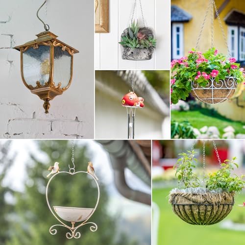 RIFNY Plant Chain for Hanging Plants, 20 Inch Hanging Basket Chain, Silver