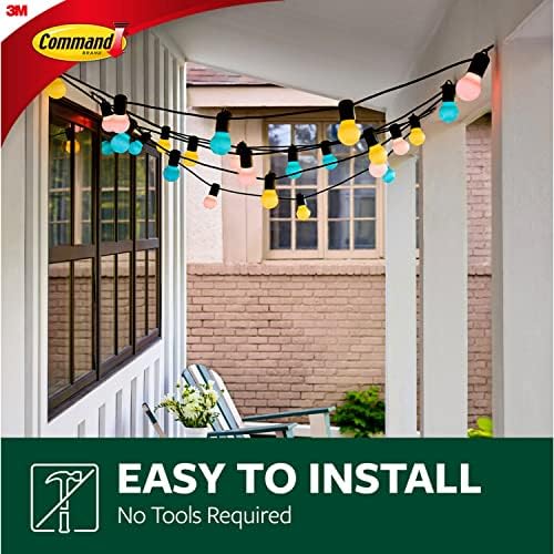 Command Damage Free Hanging Light Clips with Adhesive Strips, No Tools Mini Wall Hooks for Hanging Decorations in Living Spaces, 16 Clips, 20 Strips